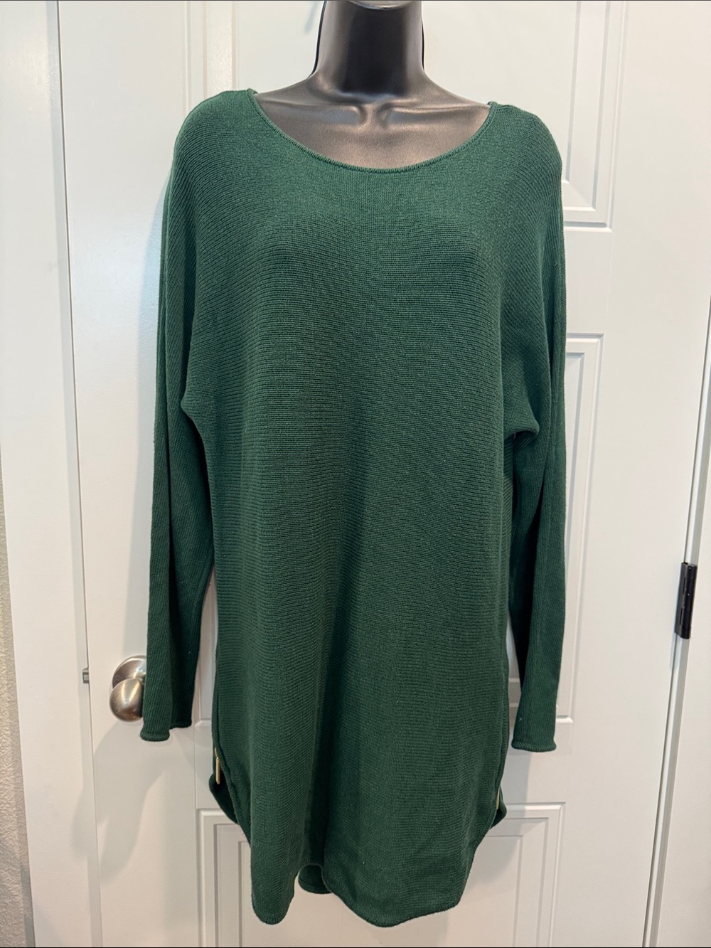 Michael Kors Forest Green Knit Top with Crew Neck